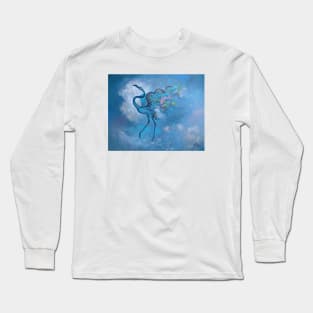 Surrealism-Blue Flamingo Long Sleeve T-Shirt